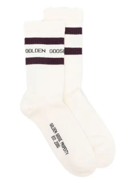 Golden Goose distressed-finish socks White GUP00883P000487
