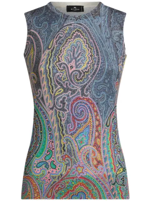 ETRO paisley-print top Blue WRKE0238AV553