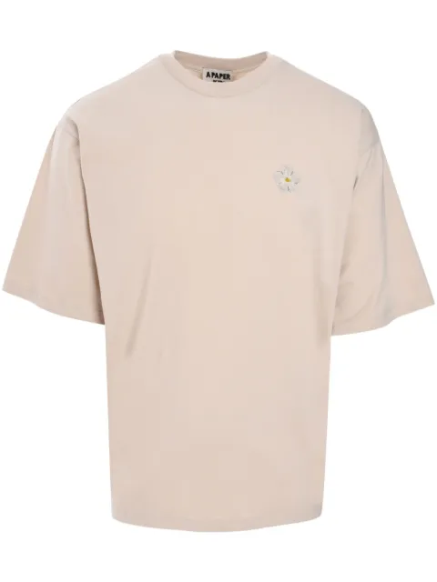 A Paper Kid logo-print T-shirt Neutrals F4PKUATH069