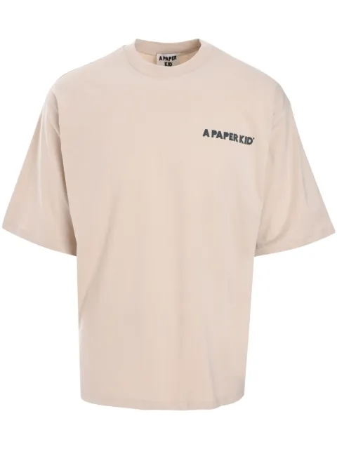 A Paper Kid logo cotton t-shirt Neutrals F4PKUATH060