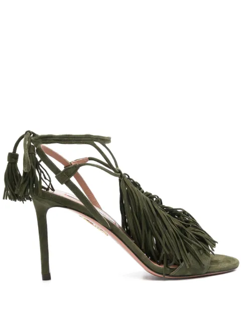 Aquazzura 85mm Gytane sandals Green GYTMIDS0SUE