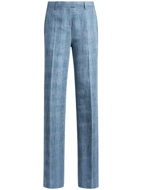 ETRO slub-textured trousers Blue WREA000199TTE36