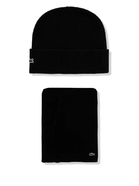 Lacoste logo-appliqué beanie (set of two) Black RB5385
