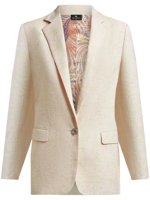 ETRO Pegaso-button blazer Neutrals WRCA004299TTE36