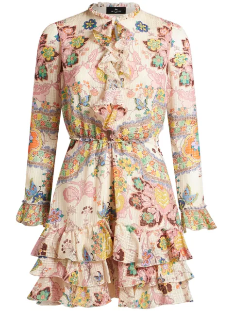 ETRO ruffled mini dress Neutrals WRHA031899SP1C4