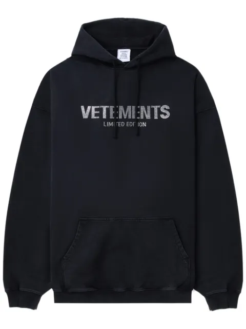 VETEMENTS logo-embellished hoodie Black UA65HD250C