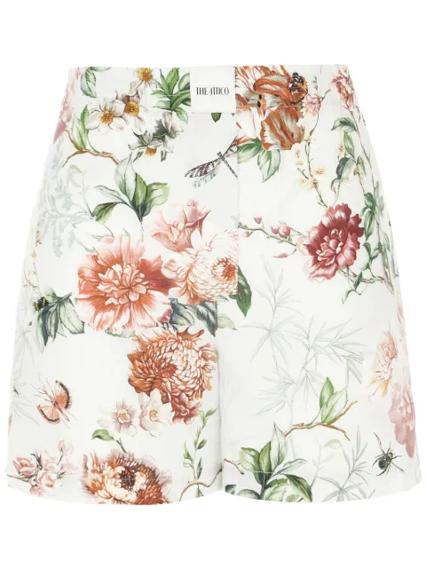 The Attico floral-print cotton shorts White 250WCQ00002CCC053PR