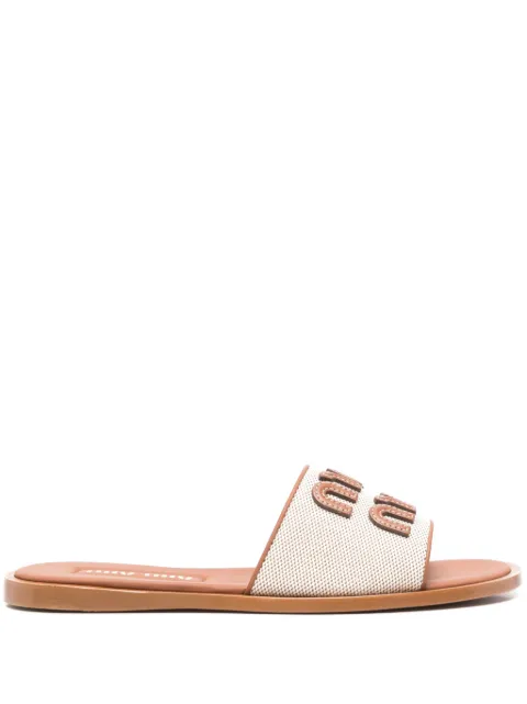 Miu Miu logo-appliqué sandals Neutrals 5XX644F005Q1D