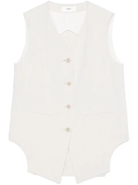 Muller Of Yoshiokubo Lino vest Brown MLS25701