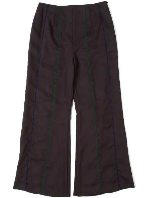 Muller Of Yoshiokubo stripe-detailing trousers Black MLS25417