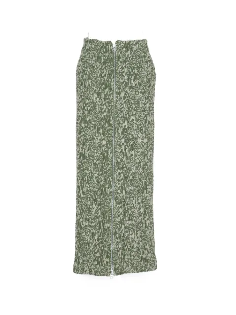 Muller Of Yoshiokubo zip-fastening textured-finish midi skirt Green MLS25401
