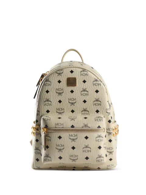 MCM small Stark side studs backpack Neutrals MMKEAVE15