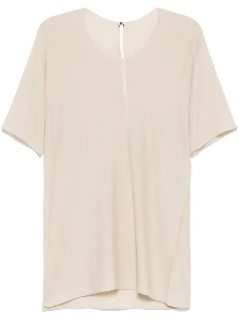 Label Under Construction raw edge T-shirt Neutrals YMTS182ZER1LINEN