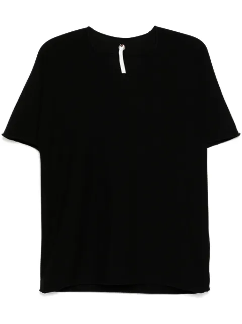Label Under Construction raw edge T-shirt Black YMTS12ZER2BKDB