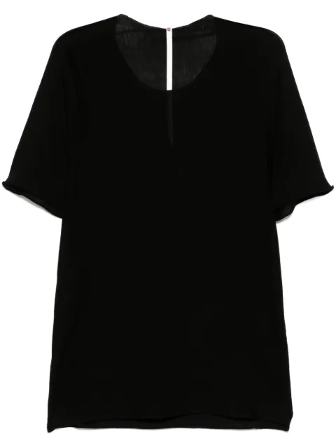 Label Under Construction raw edge T-shirt Black YMTS182ZER1BLK