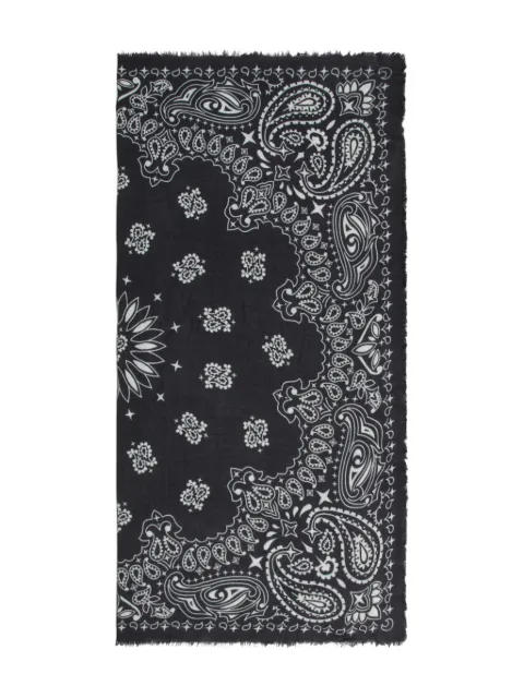 Arizona Love paisley-print fringed scarf Black SCARFBLACK