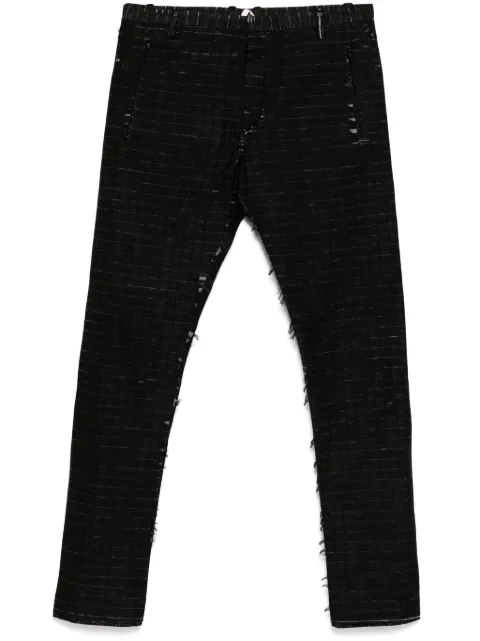Label Under Construction distressed trousers Black 41FMPN02BAS