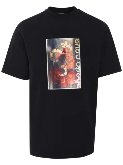 Roberto Cavalli Flyer Rises and Snake t-shirt Black URT61CJD060