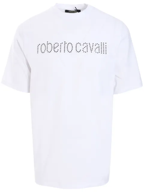 Roberto Cavalli logo appliqué cotton t-shirt White URT61IJD060