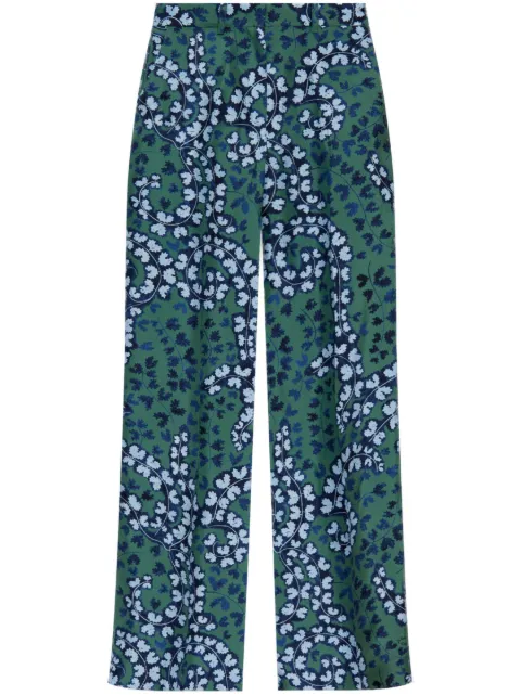 Lanvin pleated silk trousers Green RWTR00106057P25