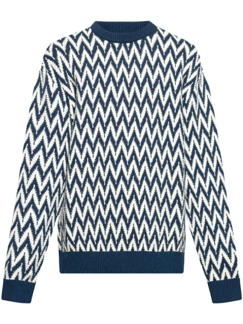 Lanvin zigzag motif sweater Blue RMPO0050K029P24