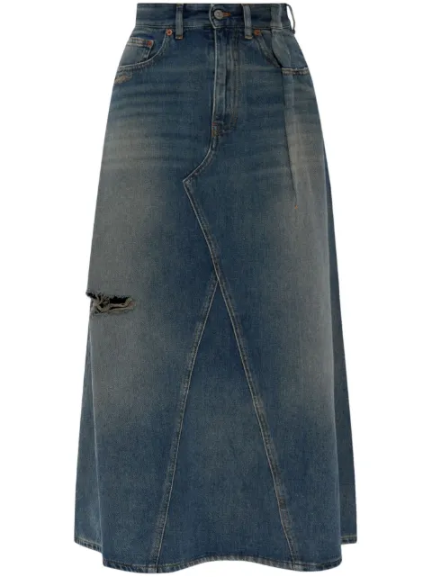 MM6 Maison Margiela distressed effect skirt Blue S52ME0022M30017