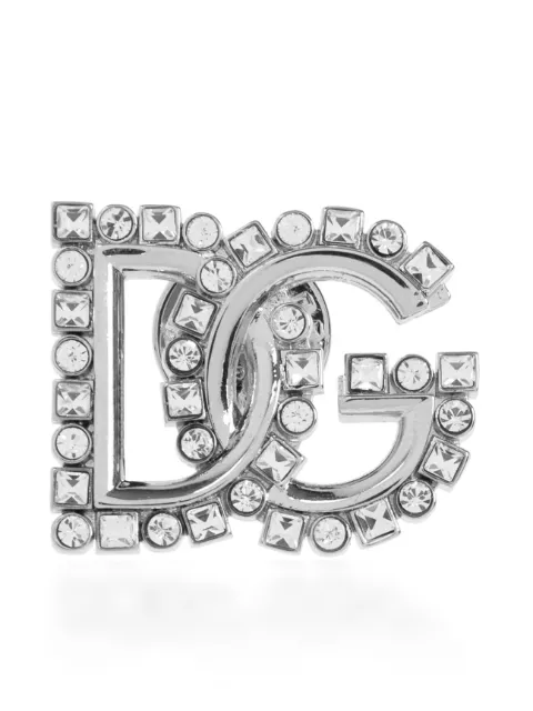 Dolce & Gabbana DG crystal-embellished brooch Silver WPR2L1W1111