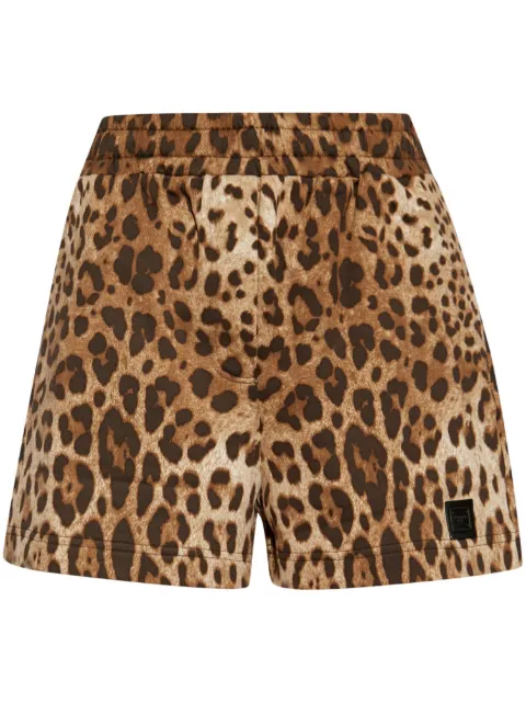 Dolce & Gabbana logo-patch shorts Brown FTC95TFS785