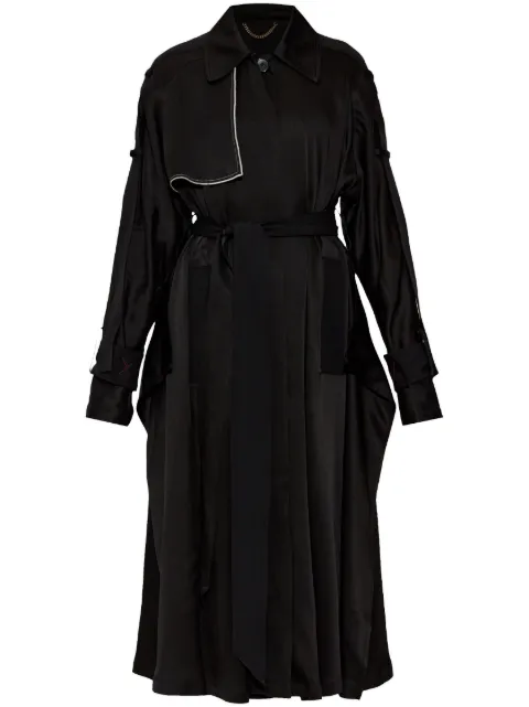 Victoria Beckham contrast-trim trench coat Black 1125WCT006129A