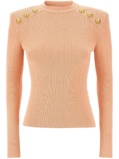 Balmain button-detail knitted sweater Pink EF1KD001KB07