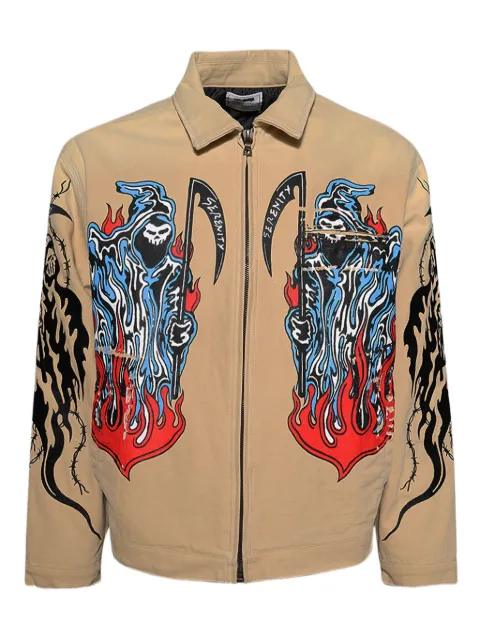 Warren Lotas reaper-print work jacket Neutrals SS253014B0151059