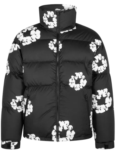 Denim Tears floral-print padded jacket Black DT058