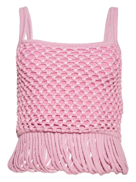 diotima Loop fringe knit-mesh tank top Pink 25WWT25