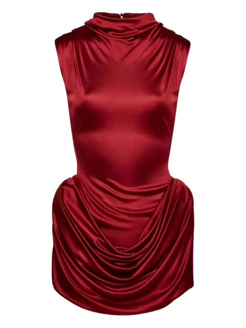 Magda Butrym draped cowl-neck dress Red 193425
