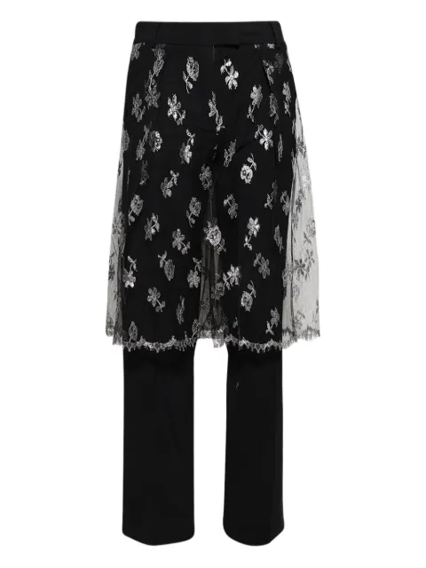 Christopher Esber floral-lace trousers Black 25015780