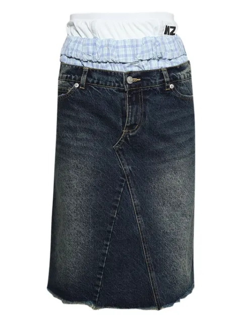 Natasha Zinko frayed triple-waist denim skirt Blue SS25NZ34587