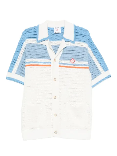Casablanca stripe-detail shirt Blue MPF25KW99701