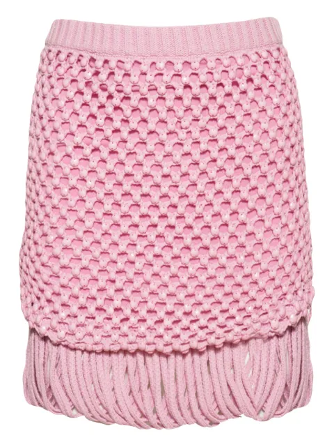 diotima fringe knitted mini skirt Pink 25WWS15