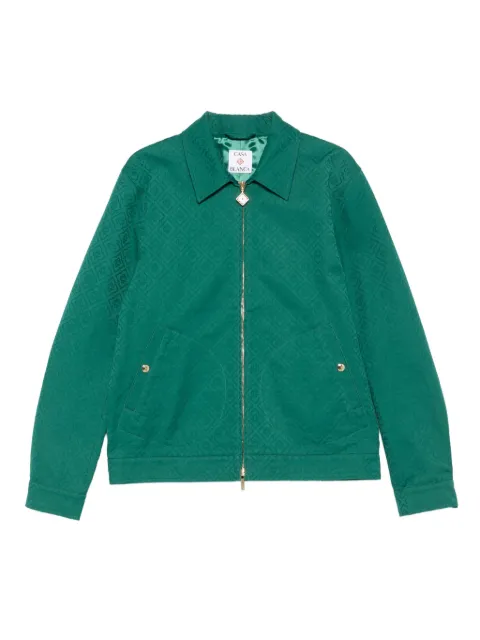 Casablanca monogram-jacquard zip-front overshirt Green MPF25JK378