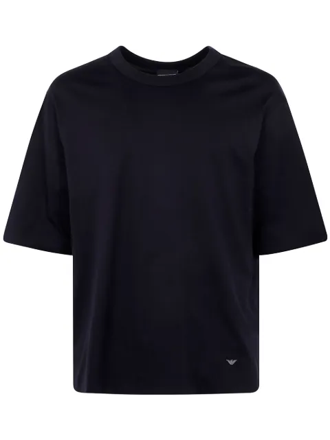 Emporio Armani logo-appliqué cotton t-shirt Black EM001061AF13669