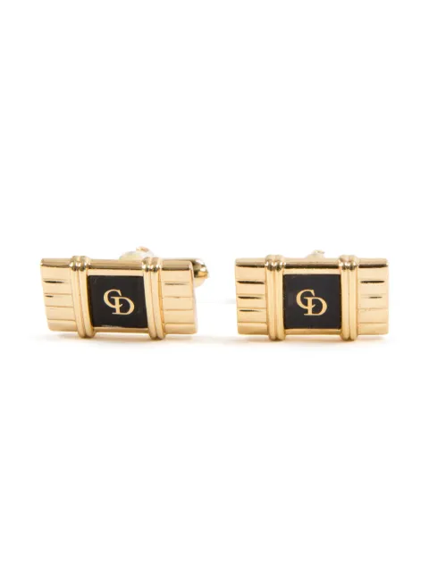 Christian Dior Pre-Owned 1990s CD-logo cufflinks Gold 15015801