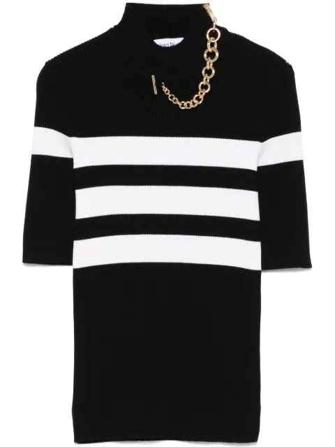 Jean Paul Gaultier striped knitted T-shirt Black 2533FPL071M063