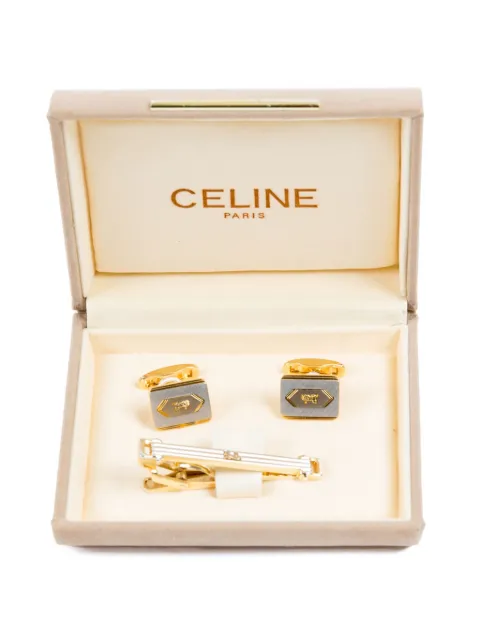Celine Pre-Owned 1990s Horsebit cufflinks set Silver 15015789