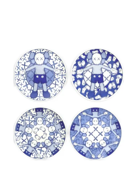 KAWS Holiday Taipei ceramic plates (set of four) Blue KAWS202416