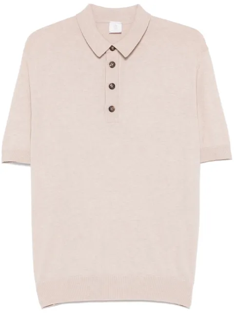 Eleventy mélange-effect polo shirt Neutrals K76POLK03MAG0K007
