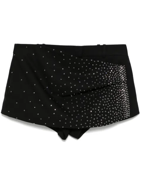 The Attico rhinestone-embellished shorts Black 250WCQ00001WWW046TS100