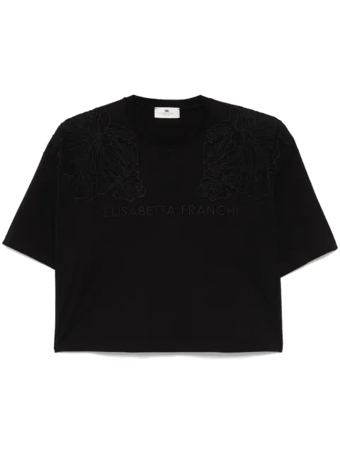 Elisabetta Franchi embroidered T-shirt Black MA01851E2