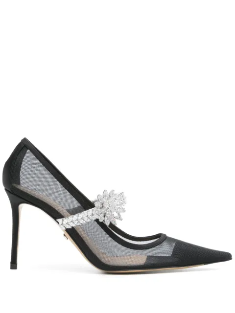 MACH & MACH 90mm mesh pumps Black R25S090695NETB17