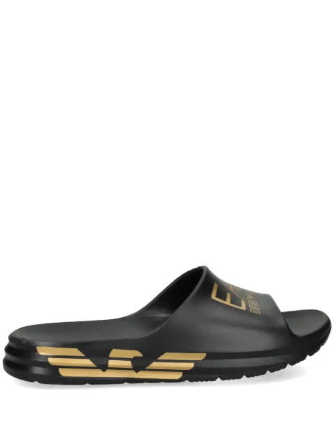 Ea7 Emporio Armani logo-print slides Black XBP008XK337
