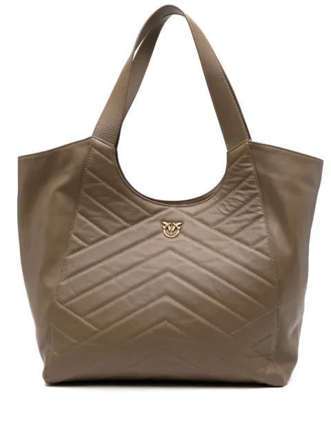 PINKO Love Birds-plaque tote bag Green 104536A2AO